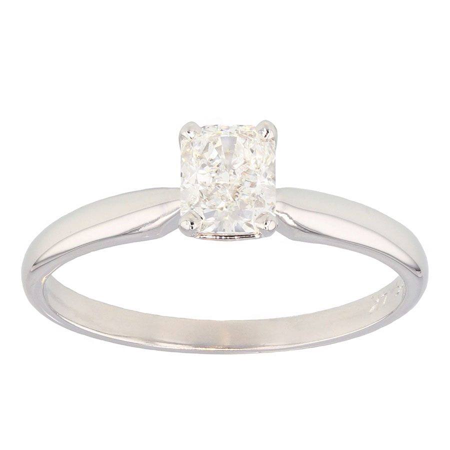 Radiant Diamond Solitaire White Gold Ring
