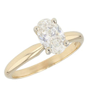 Oval Diamond in Yellow Gold Solitaire Ring