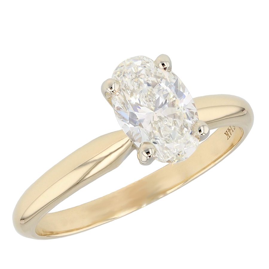 Oval Diamond in Yellow Gold Solitaire Ring