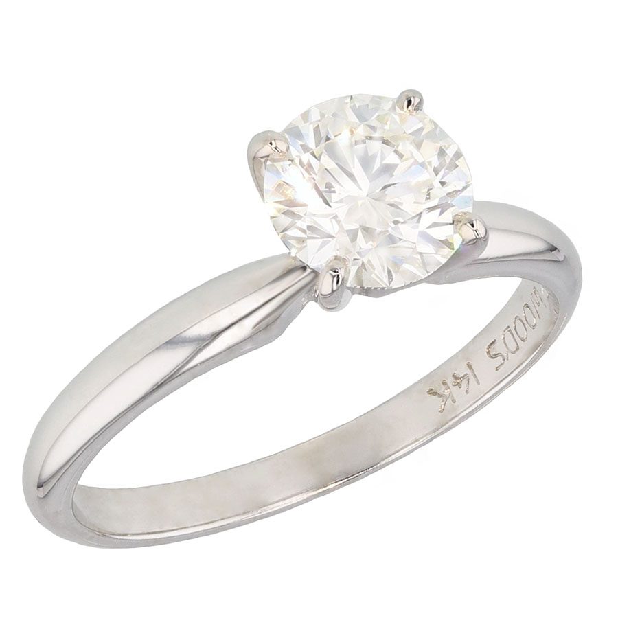 Round Diamond White Gold Solitaire Ring