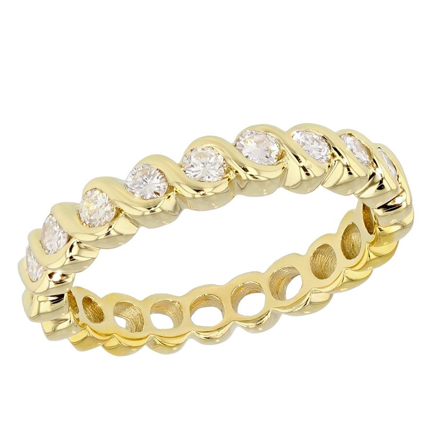 Diamonds in Yellow Gold Band