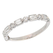 Baguette and Round Diamonds in White Gold Band