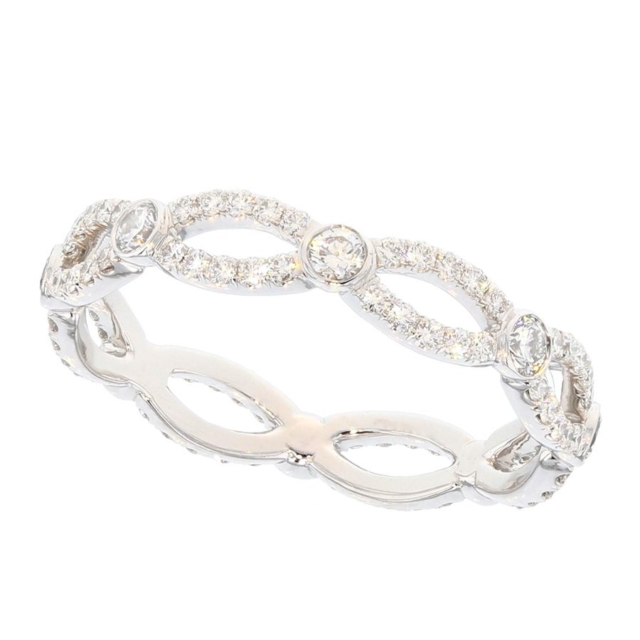 Diamonds in White Gold Eternity "Twist" Band