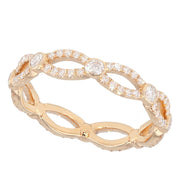 Twist Band with Diamonds in Rose Gold