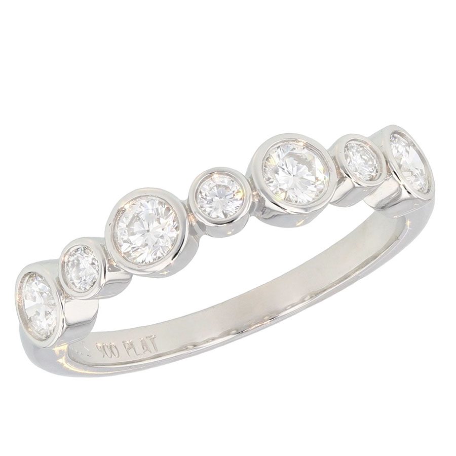 Bezel Set Diamond Band in Platinum