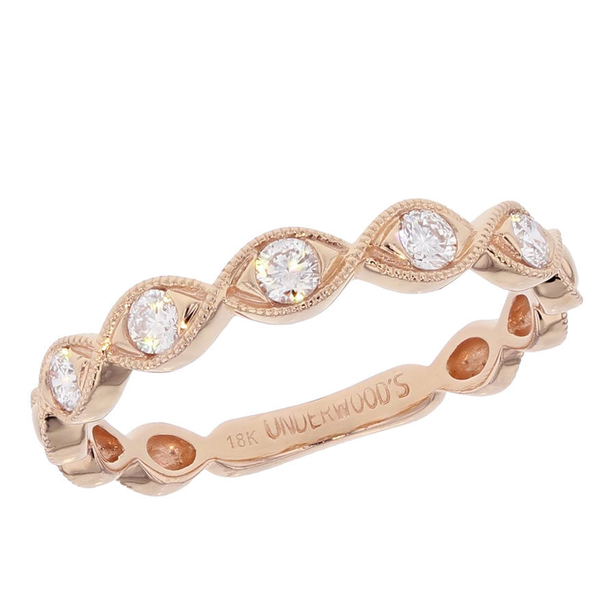 Diamonds in Rose Gold Band
