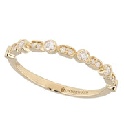 Milgrain Edge Yellow Gold Diamond Band