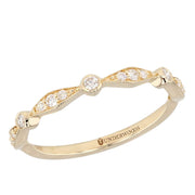 Yellow Gold Milgrain Edge Diamond Band