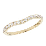 Diamonds in Curved Yellow Gold Band