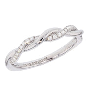 Diamonds in "Twist" Style White Gold Band