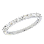 Baguette and Round Diamonds in White Gold Band
