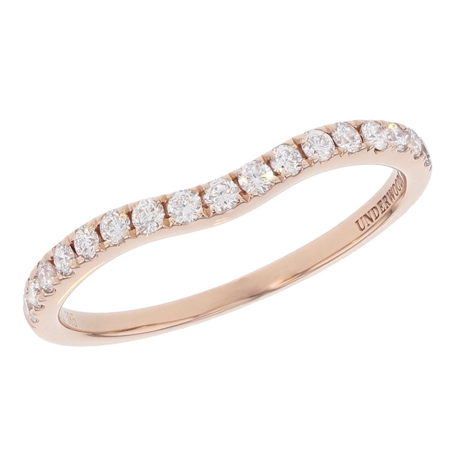 Diamonds in Curved Rose Gold Band