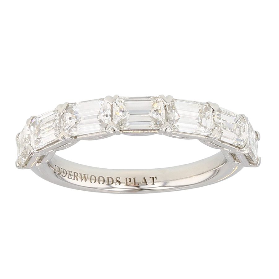 Emerald Cut Diamonds on Platinum Band