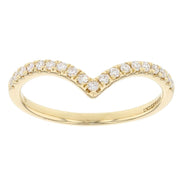Diamonds in Yellow Gold "V" Band