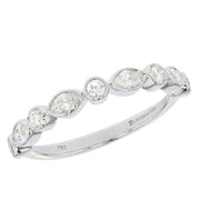 Marquise and Round Diamonds in White Gold Band
