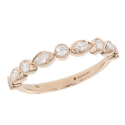 Marquise and Round Diamonds in Rose Gold Band