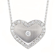 Platinum and Diamonds Heart Necklace
