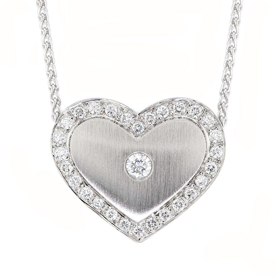 Platinum and Diamonds Heart Necklace