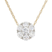 Diamonds in Yellow Gold Cluster Pendant