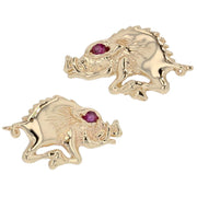 Razorback Stud Earrings - rubies