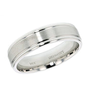 Satin Finished Center White Gold Band