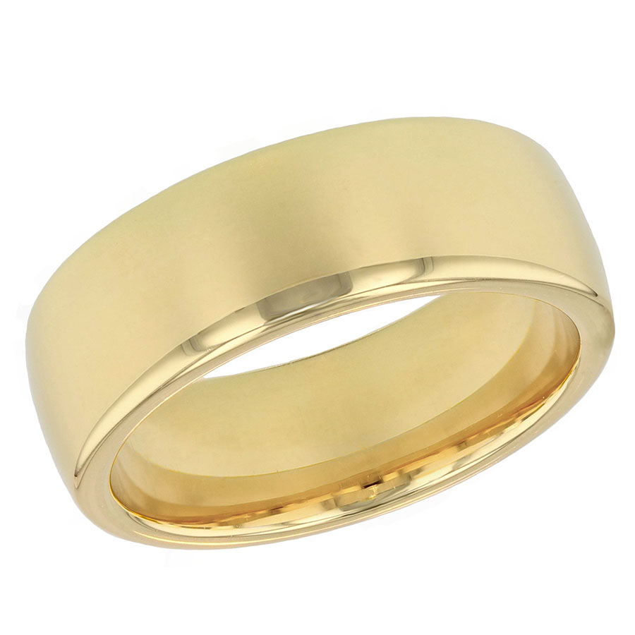 "Ergofit" Style 8mm Yellow Gold Band