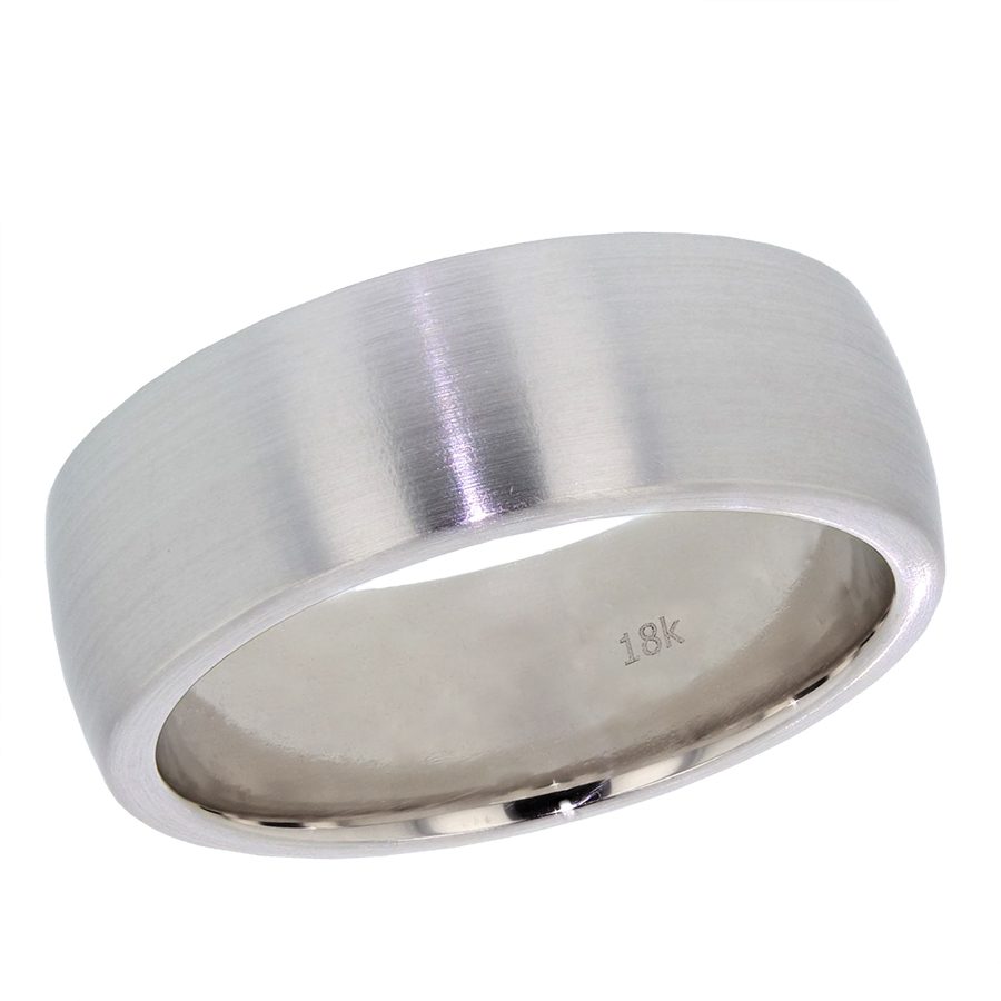 Satin Finished White Gold Wide Band