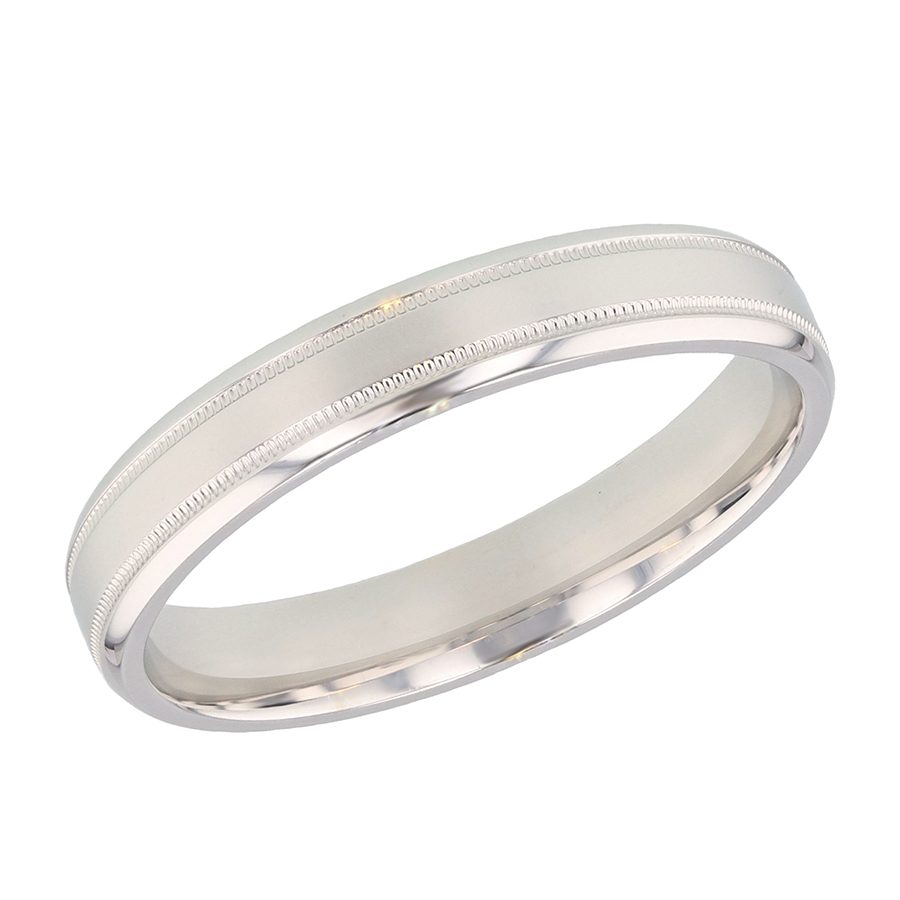 White Gold Milgrain Band