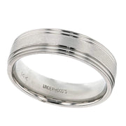 Satin Finished Center with Engraved Rims White Gold Band