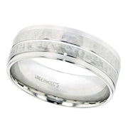 White Gold Hammered Band