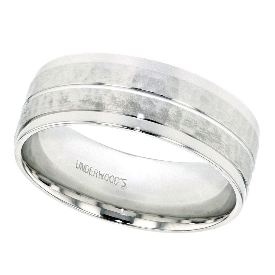 White Gold Hammered Band