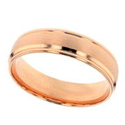 Satin Finished Center Rose Gold Band
