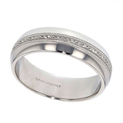 Engraved Center Platinum Band