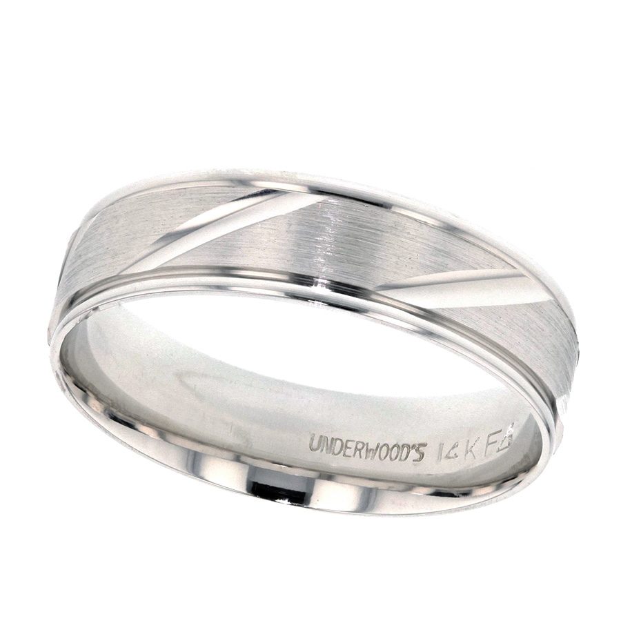 White Gold Engraved Band