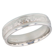 Hammered White Gold 6mm Band