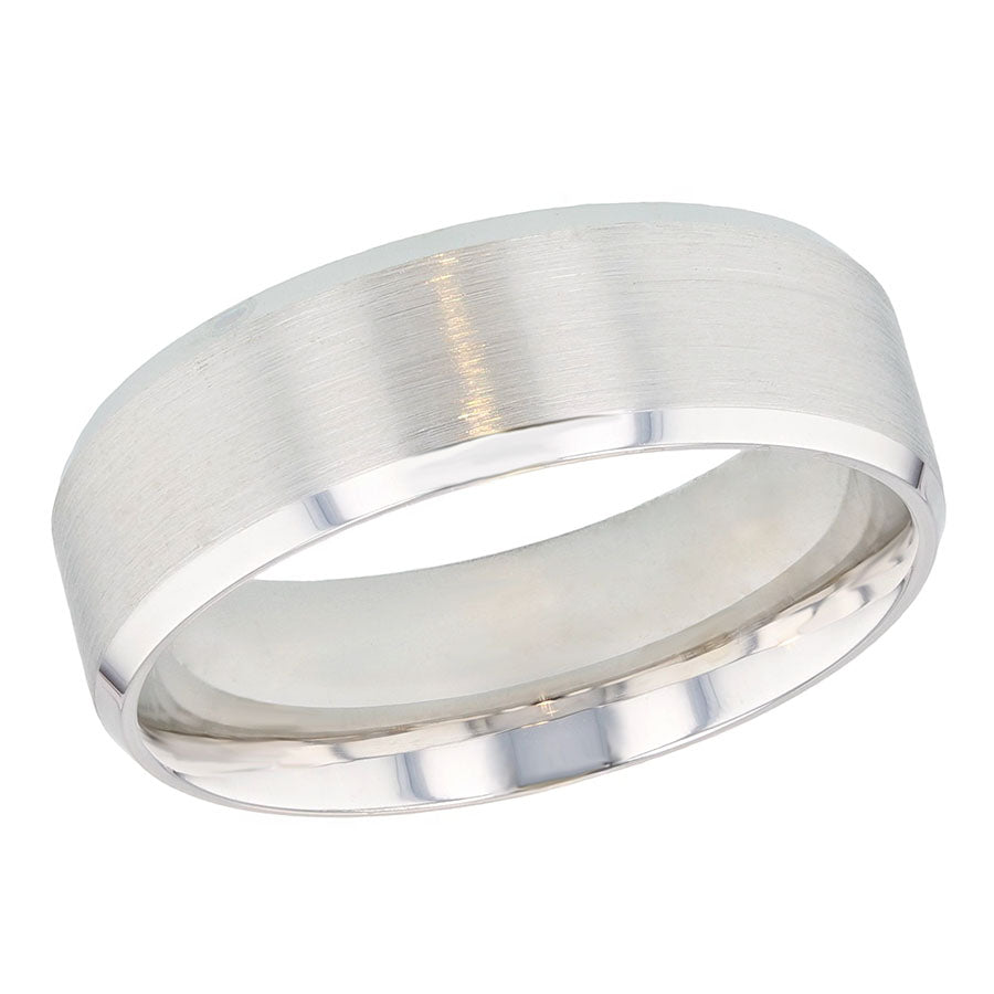 Beveled Edge Brushed Center 7mm Band