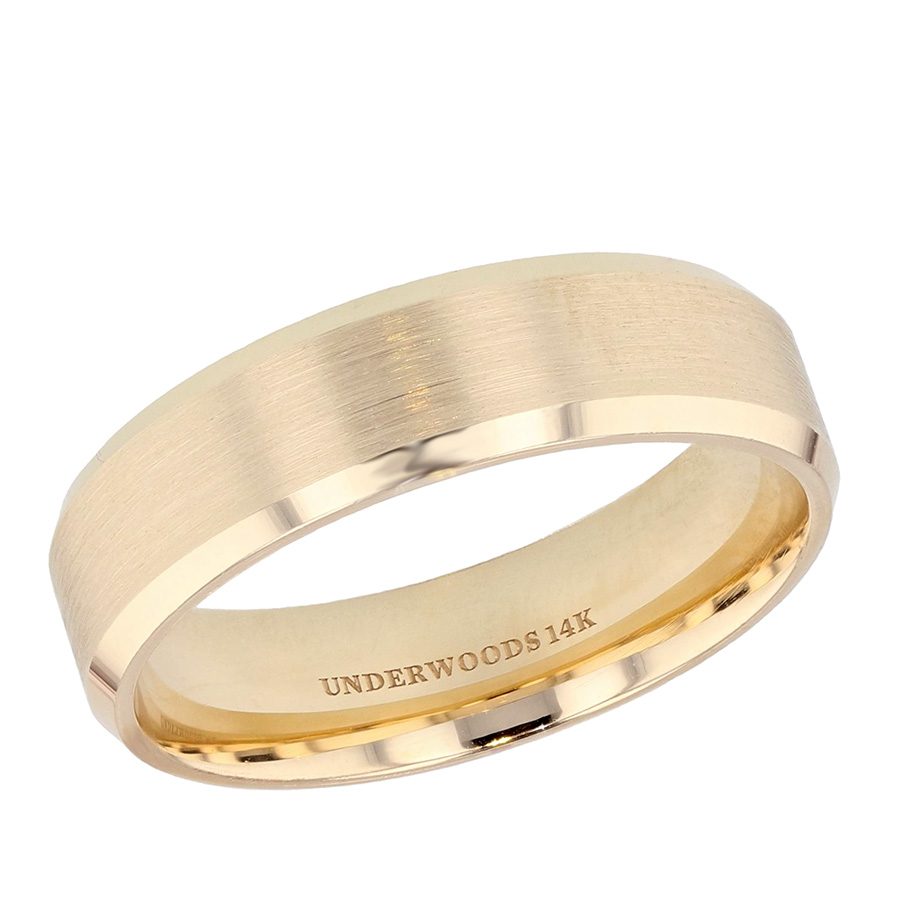 Beveled Edge Yellow Gold Band