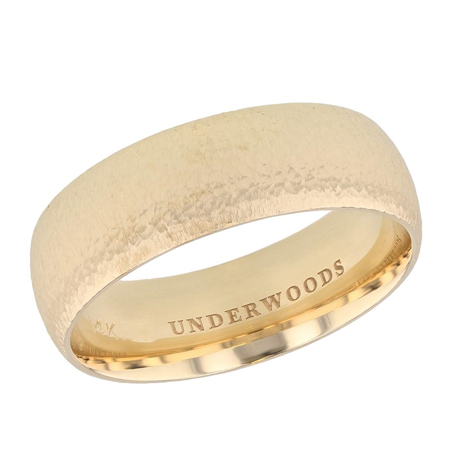 "Tumbled Stone" Texture Yellow Gold Band