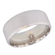 White Gold "Steel Edge" 8mm Band