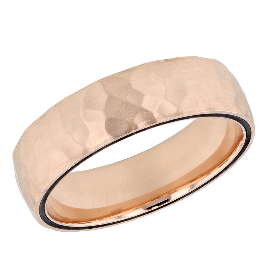 Hammered Rose Gold Band
