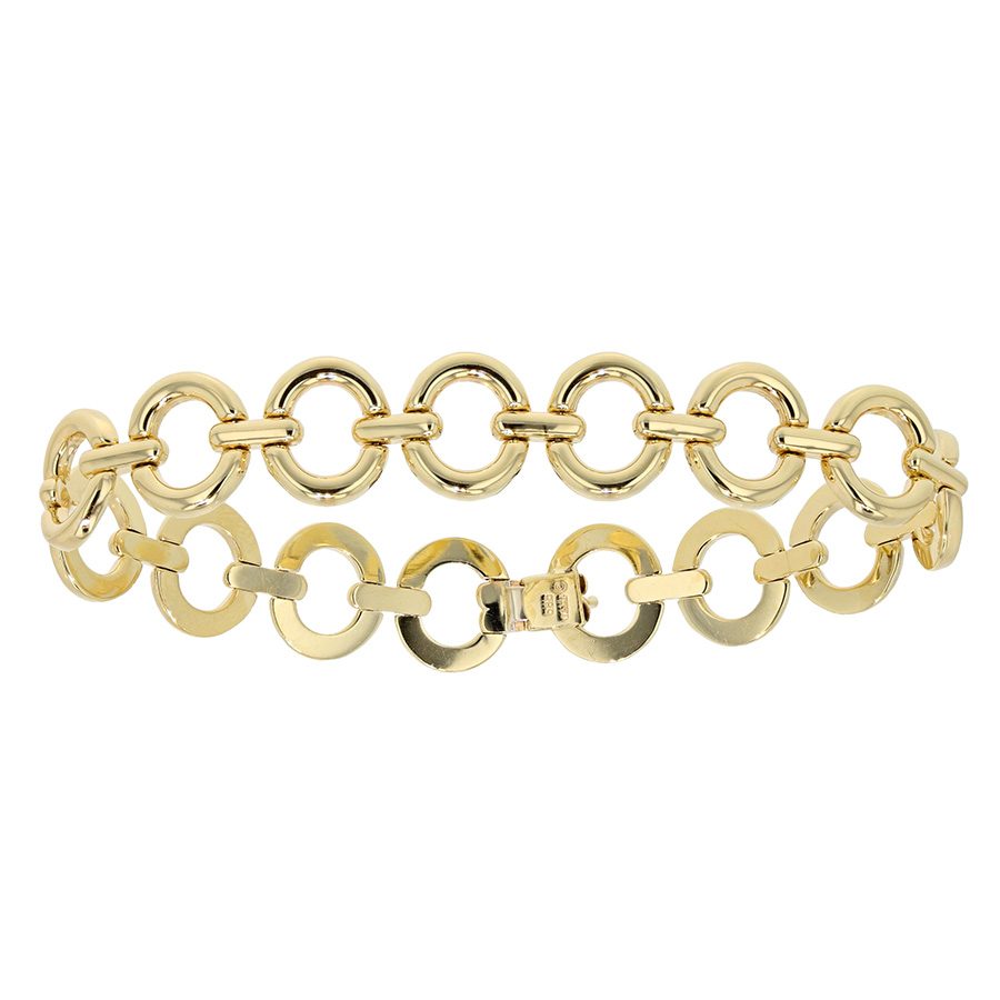 Round Link Yellow Gold Bracelet