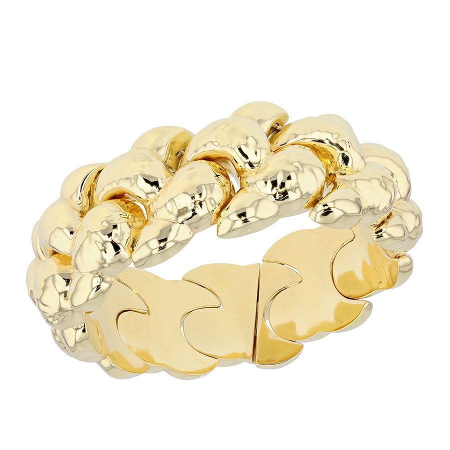 Hammered Yellow Gold Bracelet