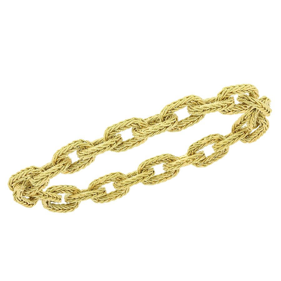 "Green" Gold Braided Link Bracelet