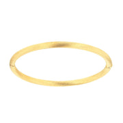 Satin Finished Yellow Gold Hinged Bangle Bracelet