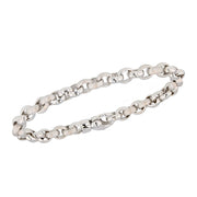 Satin and Bright White Gold Link Bracelet