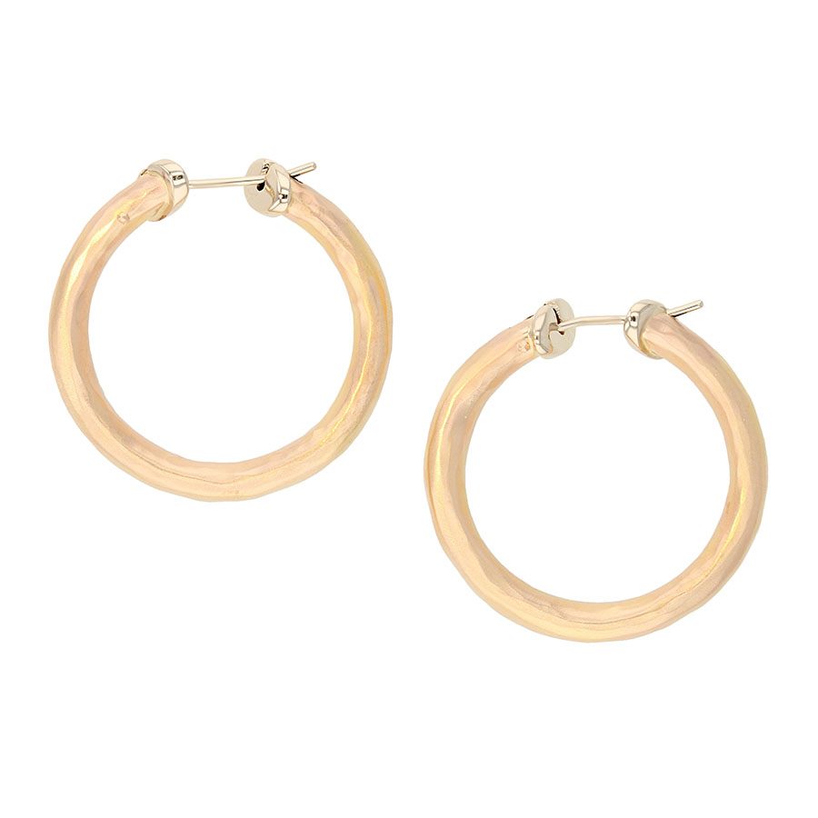 Hammered Rose Gold Hoop Earrings