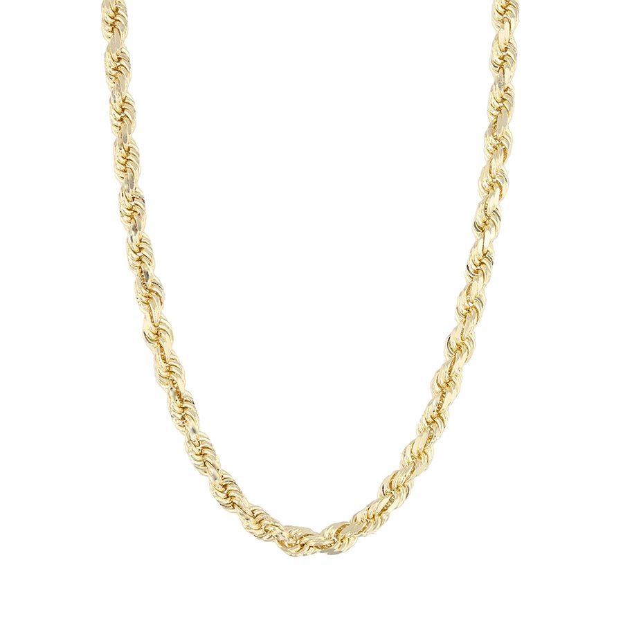 Yellow Gold Diamond Cut Rope Chain