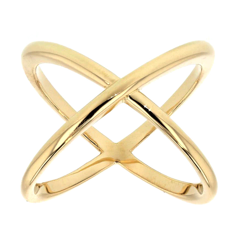 Yellow Gold "X" Ring