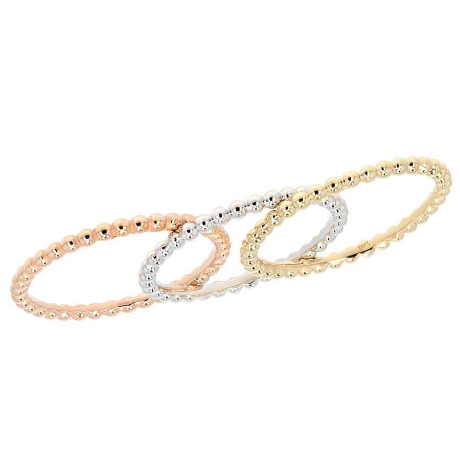 White Gold Beaded Band