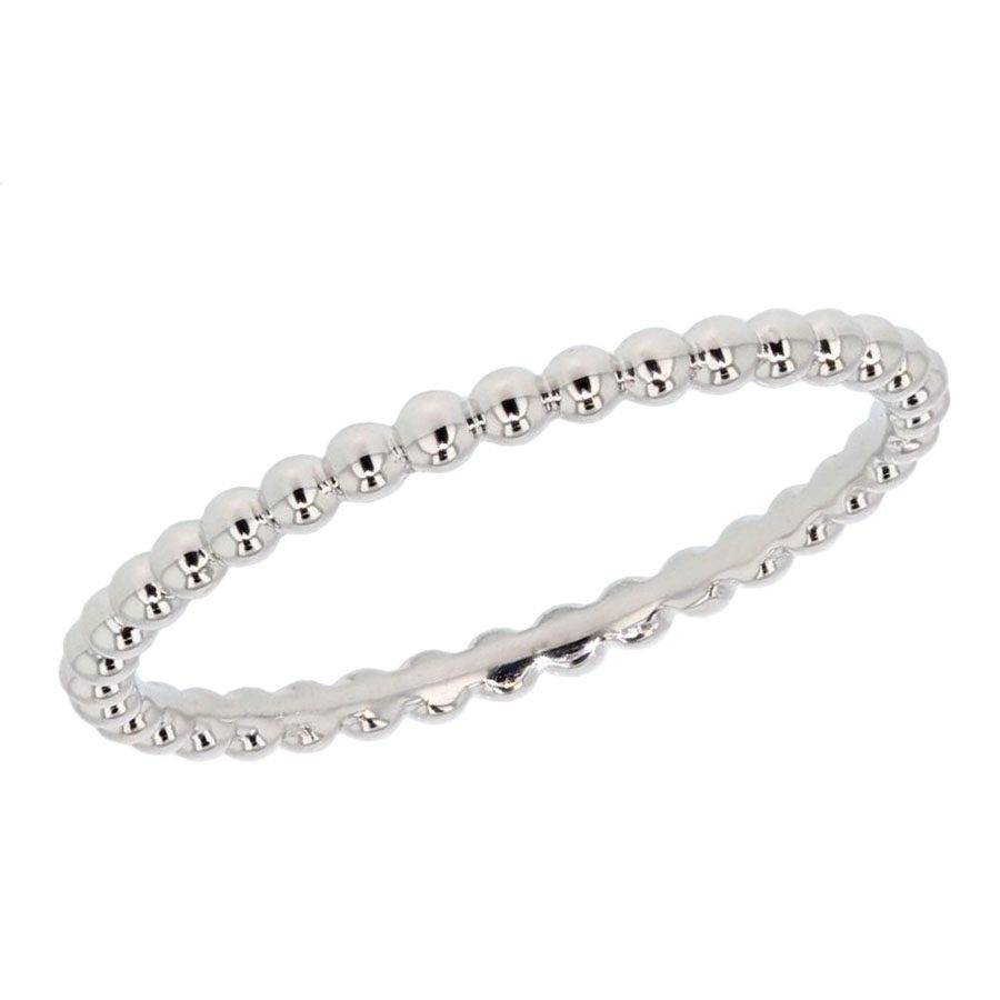 White Gold Beaded Band